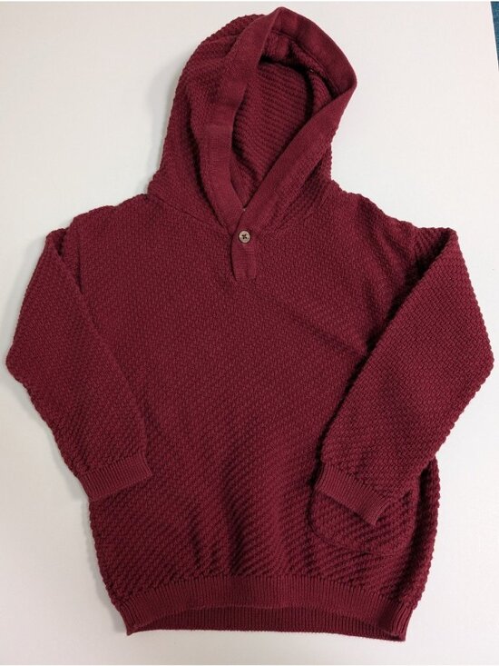 kate quinn Other - Kate Quinn Organic Cotton Sweater Knit 2T Hoodie Pullover Sweater Red Maroon